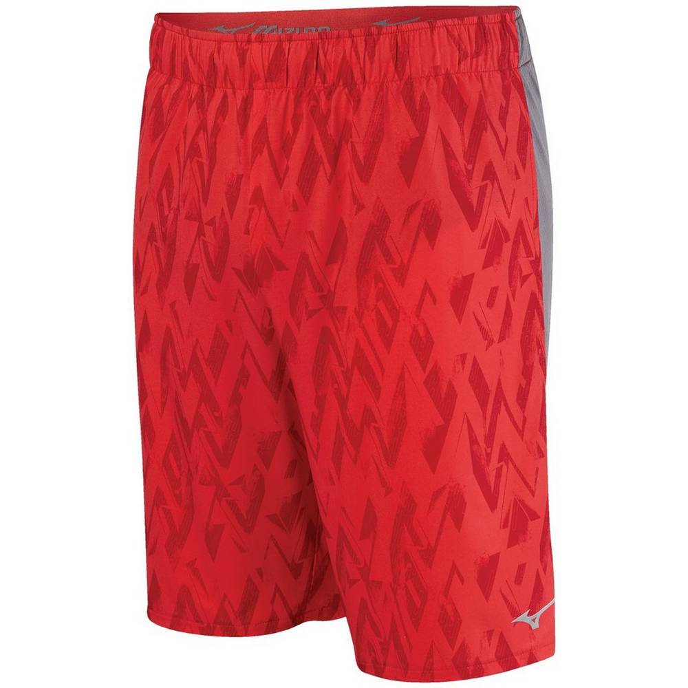 Panske Šortky Mizuno Alpha Printed 8.5" Bezecke Červené Vypredaj HOKN02651